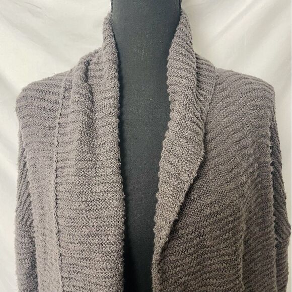 Prana Cardigan Woman's XS/S Wrap Open Knit Brown Organic Cotton Sweater Warm - Picture 2 of 9